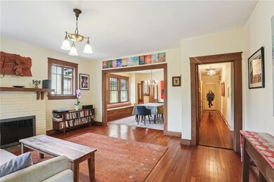 Living room with a view towards the dining room an