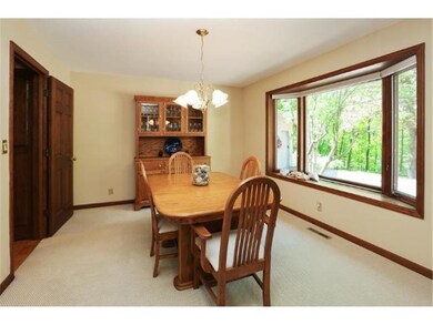 The formal dining area has French doors off the fo