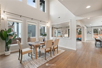2 story open space dining room