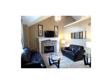 Vaulted Living Room & Fireplace