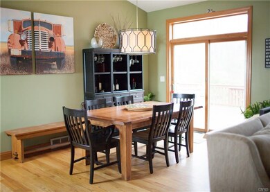 Dining area overlooking back yard