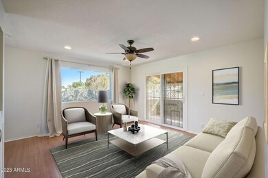 Virtually staged living room.