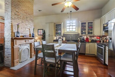 Granite countertops, custom painted wood cabinets,