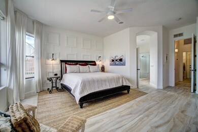 Master bedroom with bay window