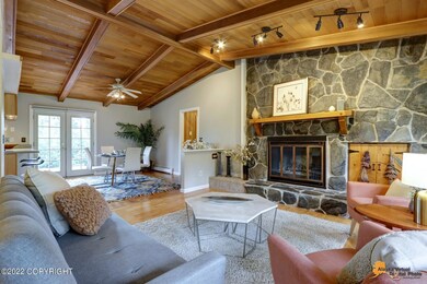 Massive real rock fireplace
