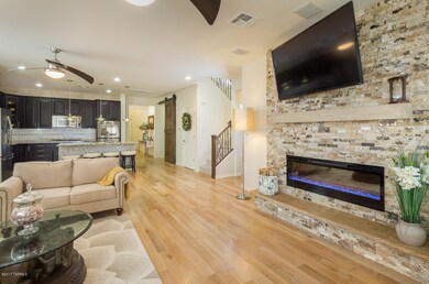 Stacked Stone Fireplace