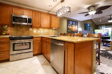 Expansive granite counter tops make for nice open 