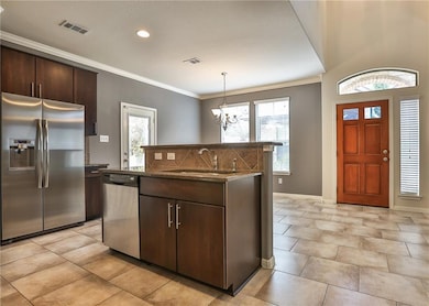 Kitchen with stainless steel appliances, healthy 