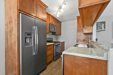Kitchen with updated appliances.