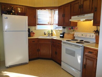 Kitchen has ample cabinet space.
