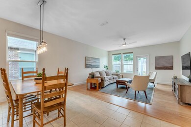 Dining area featuring light wood-type flooring and