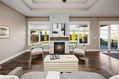 Gas fireplace with full stone