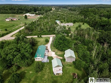 aerial photo home and barns