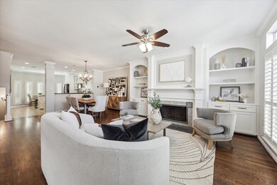 The space seamlessly connects to the dining area a