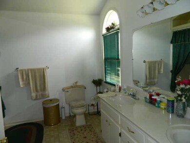 Large Master Bath w/ Vaulted Ceiling, Double Vanities & Whirlpool Tub.