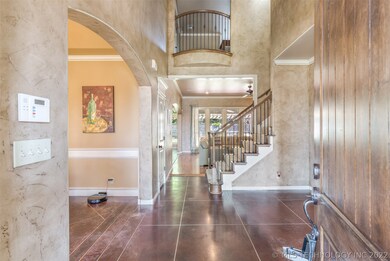 Stunning vew from front door entry, stained concre