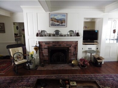 family room with fireplace