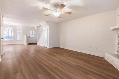 Attractive updated wood-look floors.  Slate entry