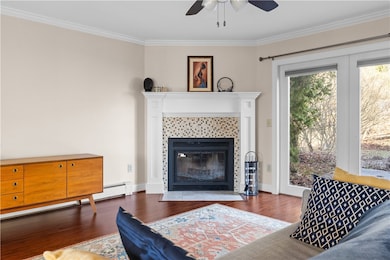 Living room with fireplace