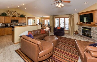 Vaulted family room - kitchen to the left - can se