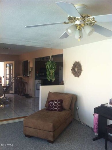 View into kitchen