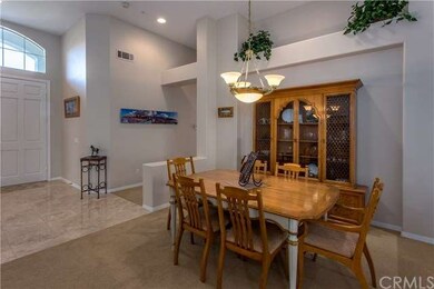 The dining room easily accommodates a large table 