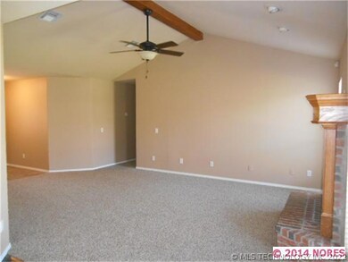 living room view from dining area