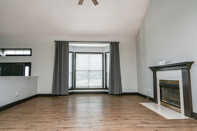 Living area is huge and open to the kitchen and dining area