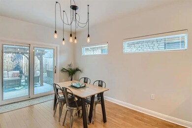 Dining space featuring light wood-style flooring 