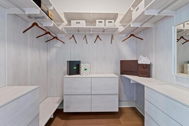 Spacious closet featuring dark wood-style floors