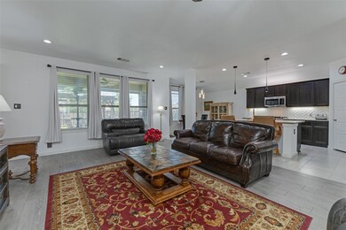 View of tiled living room