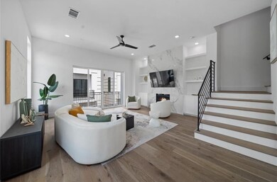 This beautiful living room with high ceilings and