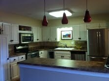 View of the kitchen from the dining room
