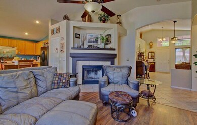 Family Room with wood burning fireplace