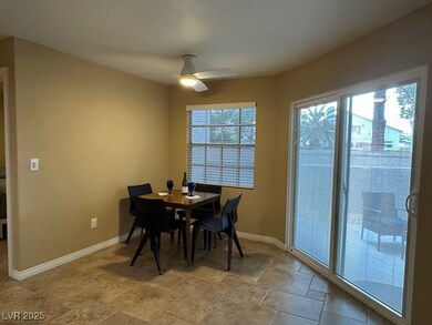 Dining space with plenty of natural light, and a c