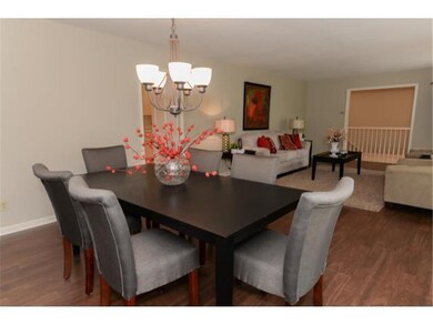 Alternate view of the dining room highlights how b