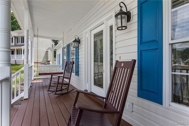 Swings at both ends of the expansive front porch