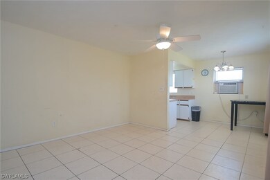 View from living area to kitchen and dining area.
