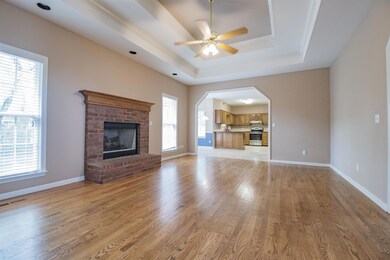 Living room looking into the the kitchen and eat-in dining area!  134 Savannah Ridge Murfreesboro