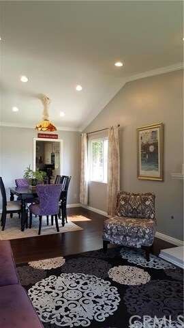 Entry to Living and Dining Room, vaulted ceiling, 