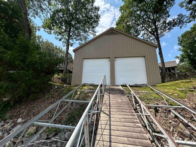 View of detached garage