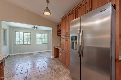 Kitchen looking into dining area