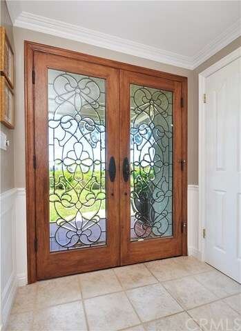 Beautiful leaded glass entry doors.