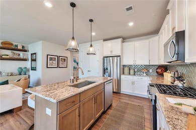The spacious center island is perfect for meal prep and entertaining