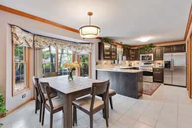 Large updated kitchen with eating area that overlo