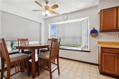 Breakfast area with bay window.