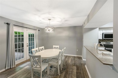 Dining room with French doors to the patio