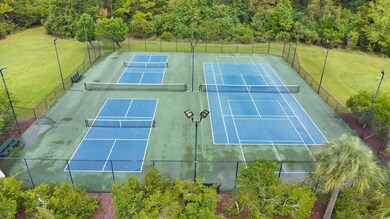 View of tennis court