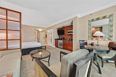 Living area with crown molding