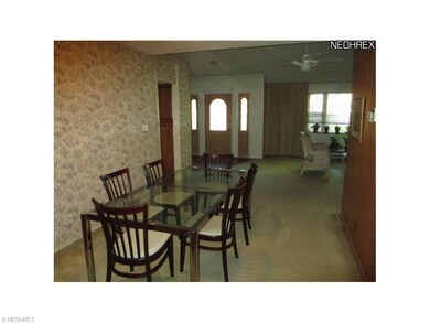 The dining room is spacious and open.